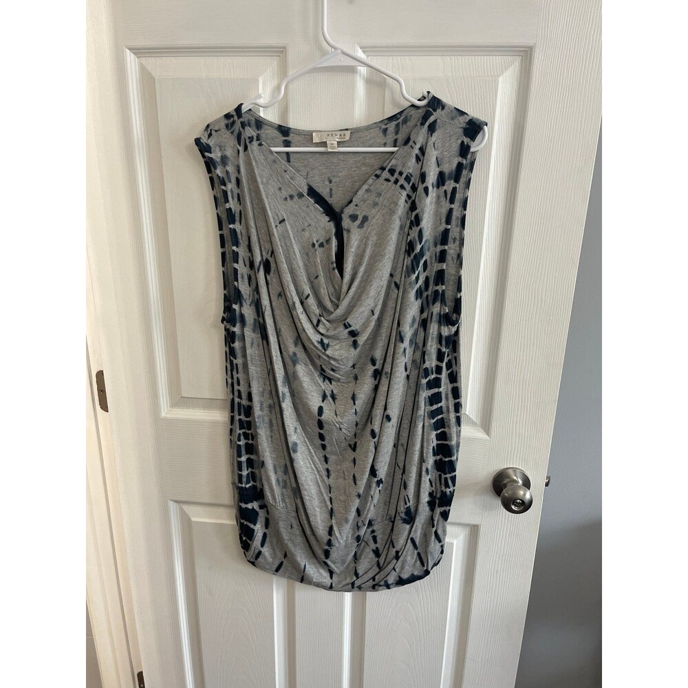 KENAR Sleeveless Top Size 2X Light Gray/Blue